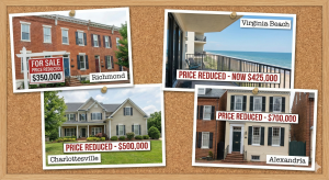 Collage showing various Virginia cities with rising price cuts in 2025.