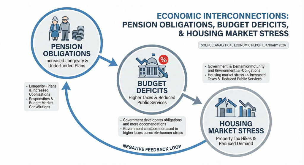 How state fiscal weakness amplifies housing collapse during recession.