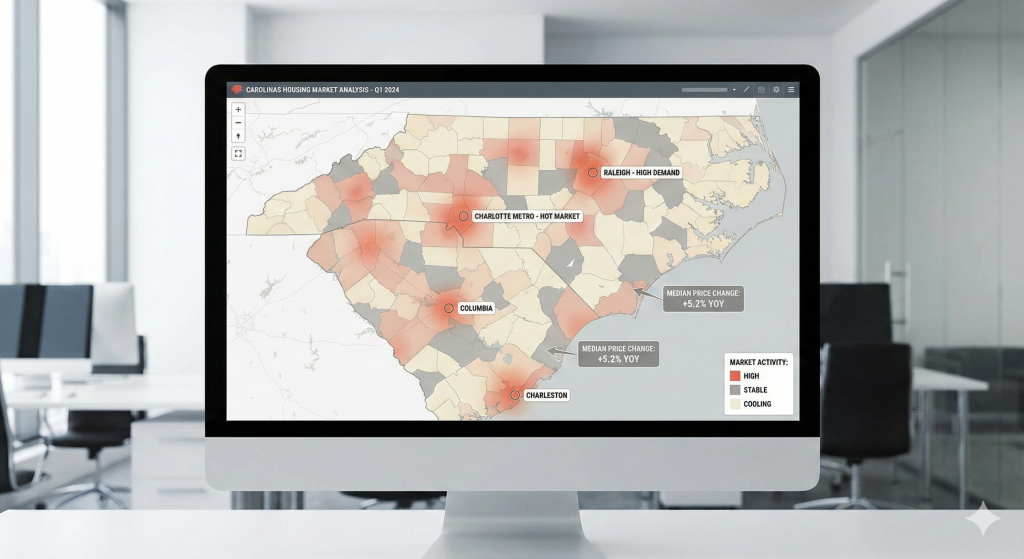 Carolina cities home prices crashing right now as inventory rises in 2025.