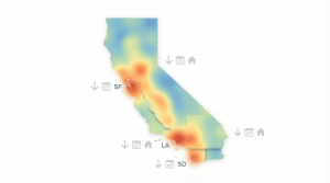 California housing market repricing map showing price cuts in 2025