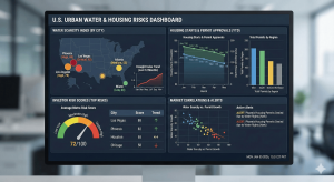 Visual analysis showing water risk factors affecting investment decisions in U.S. housing markets 2025.