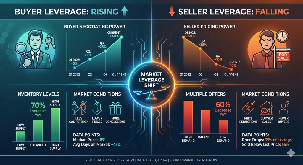 Shift in buyer and seller power during the 2026 housing market recalibration.